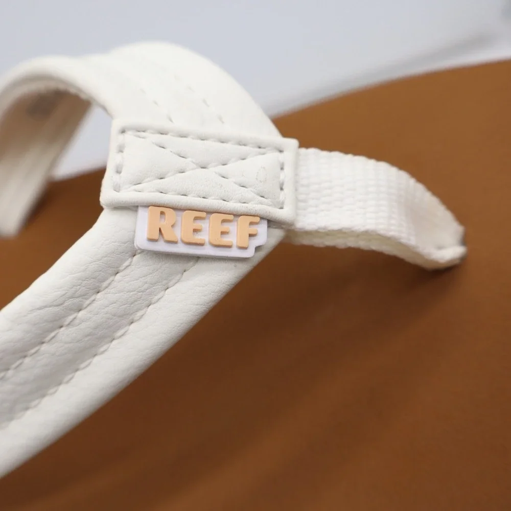 Reef Flip Flop Womens 7 Cushion Breeze White Tan Padded Beach Sandal Excellent